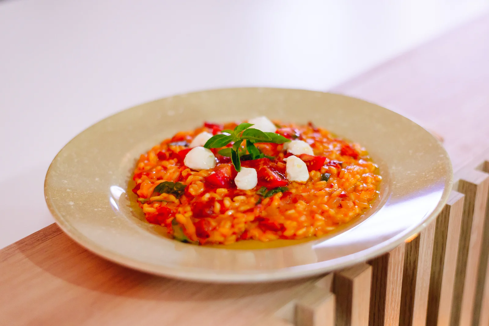 Risoto de tomate e queijo de cabra