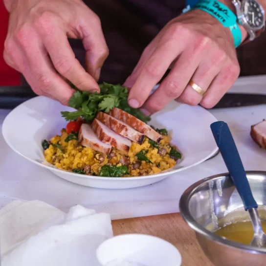 Carne de sol de porco e cuzcuz sertanejo