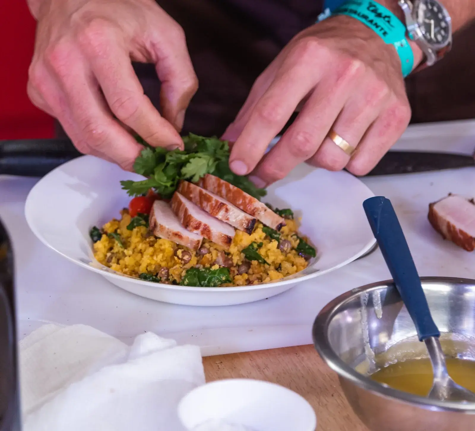 Carne de sol de porco e cuzcuz sertanejo